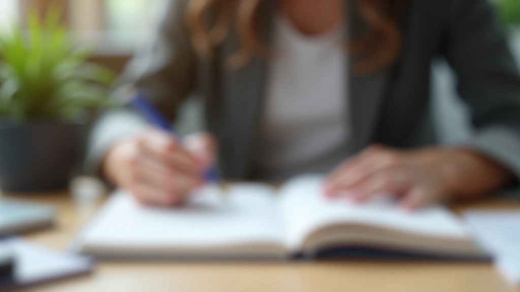 Finanzielle Gewohnheiten: Person schreibt Ziele in Notizbuch auf